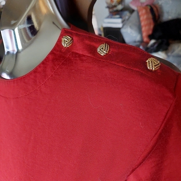 Vintage Deep Red Rayon blend Short-sleeved Pullover Size Large - Picture 3 of 6